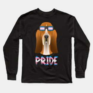 Baset Hound Transgender Flag Lgbt Long Sleeve T-Shirt